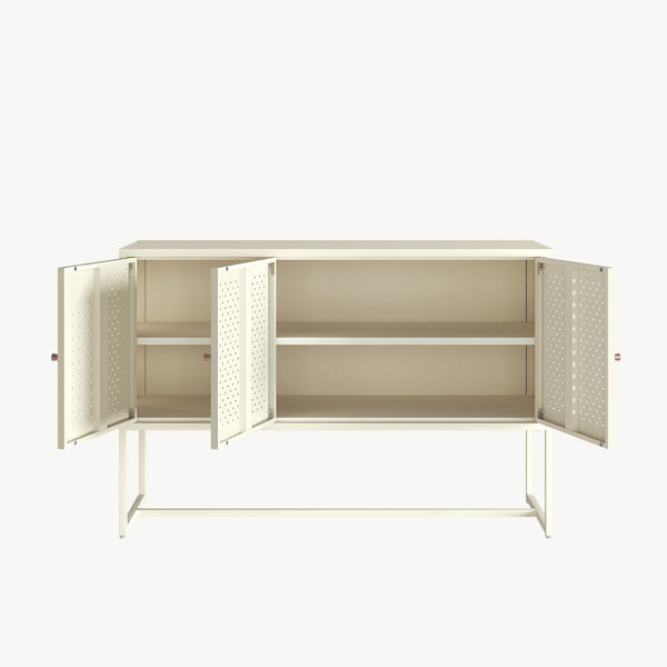 Sideboard Viitasaari 120x40x80 cm stål cremehvid [en.casa]