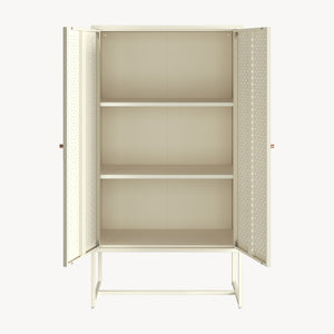 Highboard Viitasaari 150x80x40 cm stål cremehvid [en.casa]