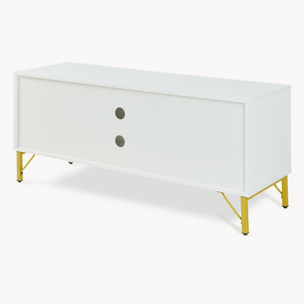 TV-skab Reyri 120x39x52 cm Hvid/Guldfarvet [en.casa]