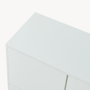 Sideboard Reyri 90x80x35 cm Hvid/Guldfarvet [en.casa]