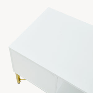 Sofabord Reyri 80x45x42 cm Hvid/Guldfarvet