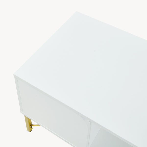 Sofabord Reyri 80x45x42 cm Hvid/Guldfarvet