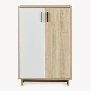 Skab Kenta 90x60x35 cm Sonoma-eg udseende/hvid [en.casa]