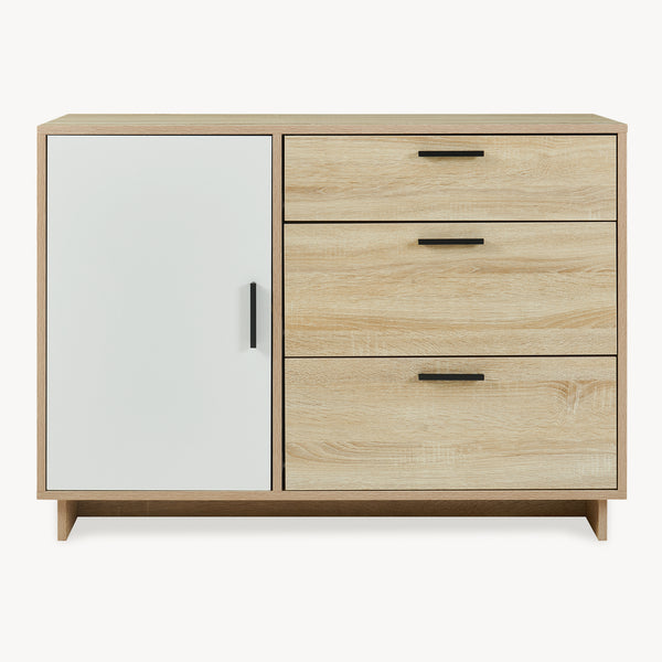 Skænk Kenta 100x35x72 cm Sonoma-eg-look/hvid [en.casa]