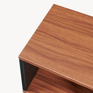 Sidebord Trond 50x33x29 cm Sort/Valnøddetræ-look [en.casa]