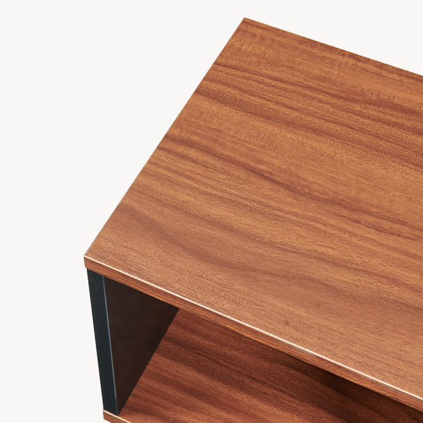 Sidebord Trond 50x33x29 cm Sort/Valnøddetræ-look [en.casa]