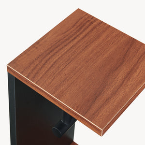 Toiletpapirholder Trond 76x18x18 cm Sort/Valnøddeudseende [en.casa]