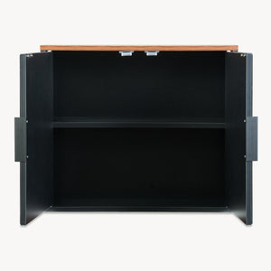 Spejlskab Trond 50x60x15 cm Sort/Valnøddeudseende [en.casa]