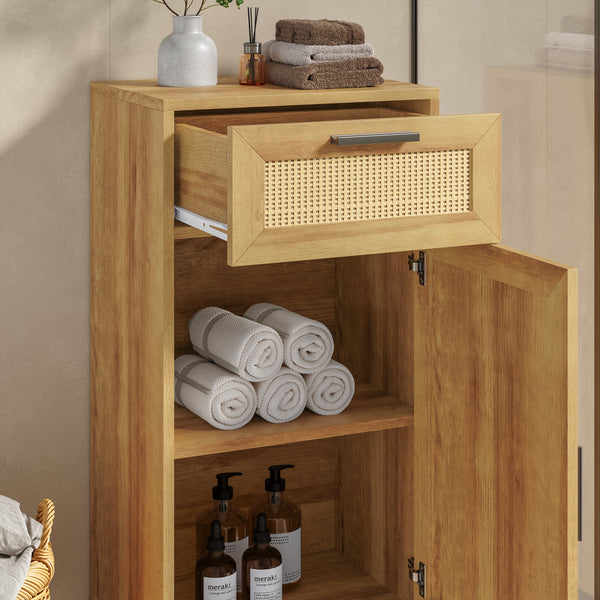 Badeværelsesskab Marhasa 92x40x30 cm Eg-look/Sort [en.casa]
