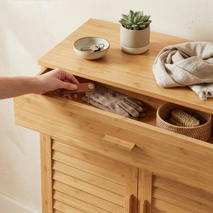 Skoskab Aarela 67x66x34 cm bambus [en.casa]