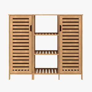 Skabsskab Hakseri 2 dele 87x99x33 cm Bambus Natur [en.casa]