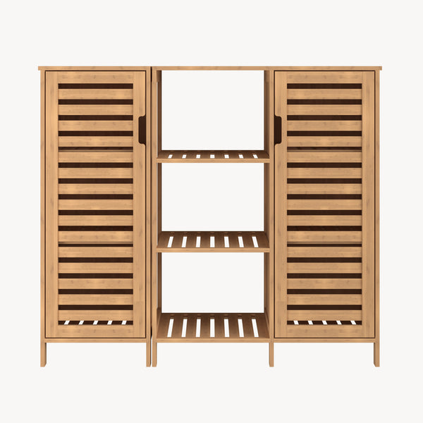Skabsskab Hakseri 2 dele 87x99x33 cm Bambus Natur [en.casa]