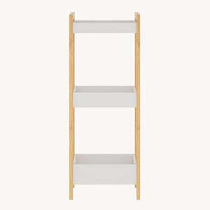 Badreol Anun med 3 niveauer 75x28x20 cm bambus natur/hvid [en.casa]
