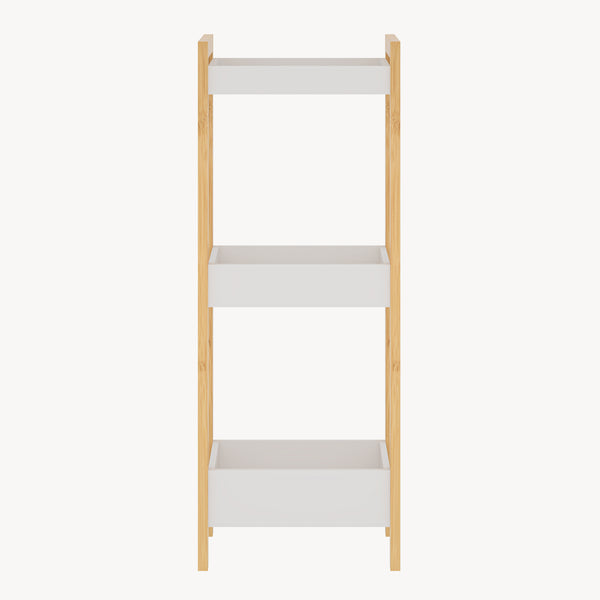 Badreol Anun med 3 niveauer 75x28x20 cm bambus natur/hvid [en.casa]