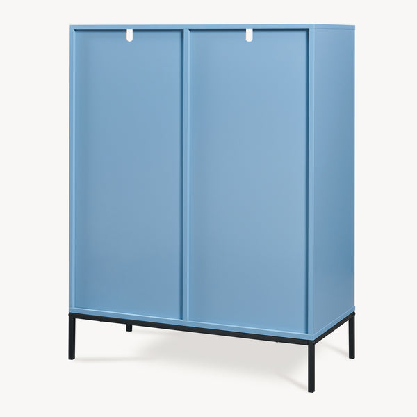 Bogreol med 2 skuffer Colwyn 105x80x40 cm Blå [en.casa]
