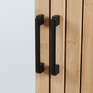 Spejlskab Svanes 58x56x13 cm Mørkegrå/Natur [en.casa]