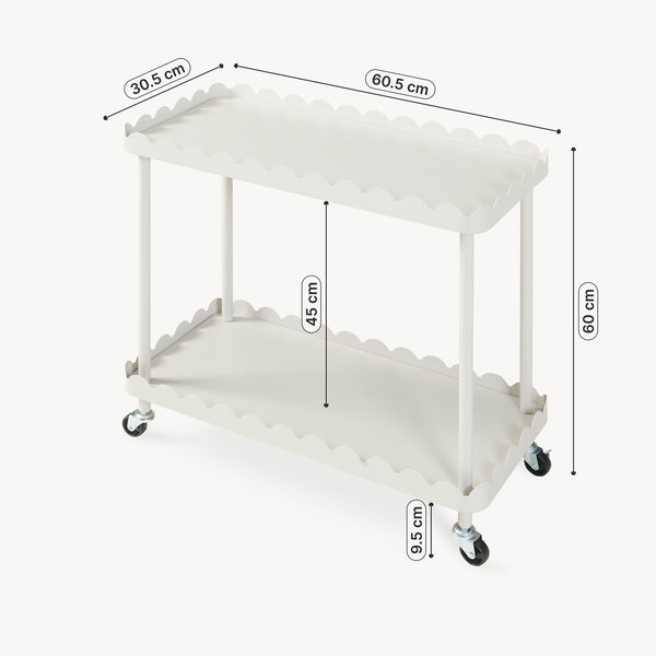 Serveringsvogn Bolmanralu 60x61x31 cm Grå [en.casa]