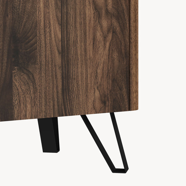 Kommode Trorlon 83x80x40 cm valnøddeoptik/travertin [en.casa]
