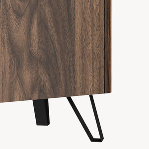 Sideboard Trorlon 160x40x83 cm valnøddeoptik/travertin [en.casa]