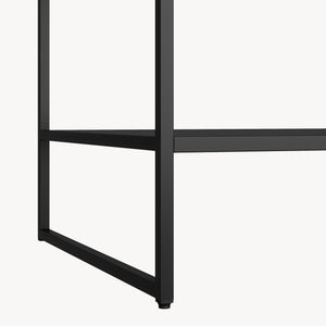 Sidebord Salsnes 53x51x51 cm med hylde stål sort [en.casa]