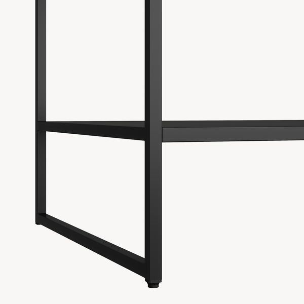 Sidebord Salsnes 53x51x51 cm med hylde stål sort [en.casa]