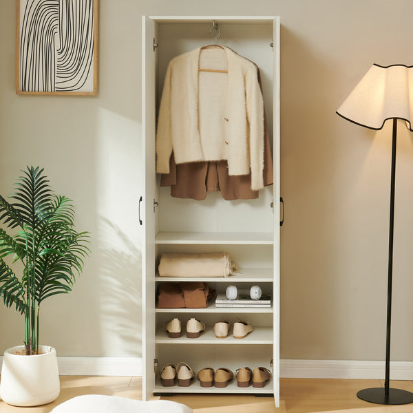 Garderobeskab Chalvefted 175x60x35 cm Hvid [en.casa]