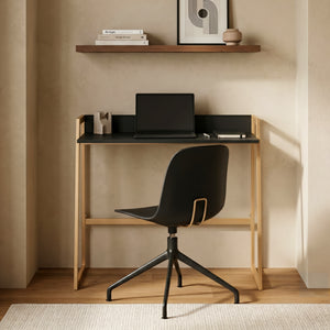 Skrivebord Kuomi 84x73x47 cm Beige/Mørkegrå [en.casa]