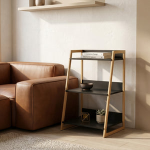 Reol Kuomi 84x53x47 cm Beige/Mørkegrå [en.casa]