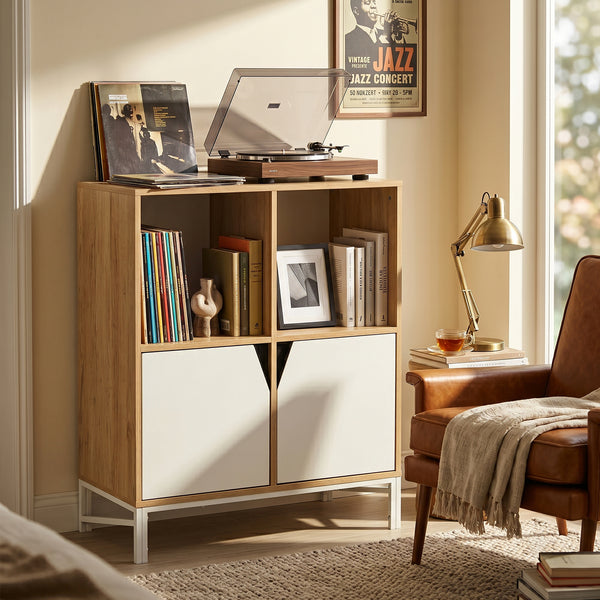 Kommode Kerrköndam 94x76x40 cm Eglook/ Hvid [en.casa]