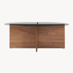 Sofabord Viroya 100x60x36 cm Valnødlook/Grå [en.casa]