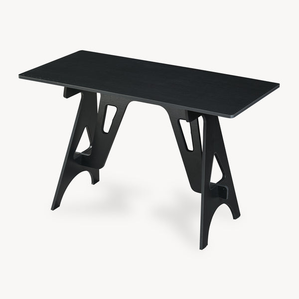Skrivebord Bostenenna 120x60x75 cm Sort med træstruktur [en.casa]