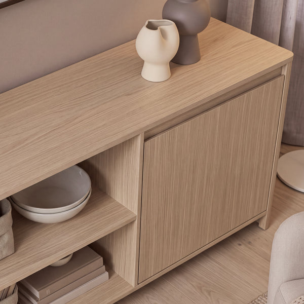 TV-skab Takranmaa 150x40x50 cm egetræslook [en.casa]
