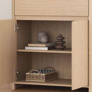 Skab med skuffe Takranmaa 88x79x39 cm egetræslook [en.casa]
