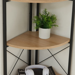 Plantehylde Ulfborg 6 hylder 160x30x30 cm sort/eg-look [en.casa]