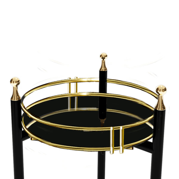 Blomstativ Oulainen 79x28x28cm Sort/Guld [en.casa]