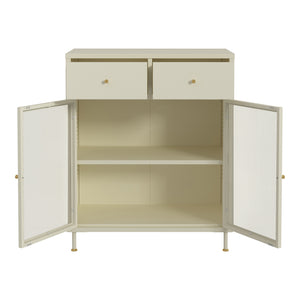 Skænk Lindau stål 97x80x40 cm cremehvid [en.casa]