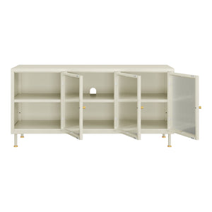 TV-møbel Lindau stål 120x40x59 cm cremehvid [en.casa]