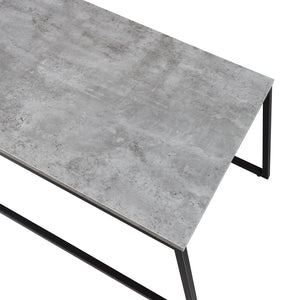 Satbord Hyllestad 2 stk. sæt Sort/Betonlook [en.casa]