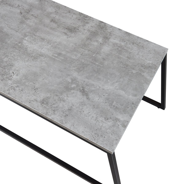 Satbord Hyllestad 2 stk. sæt Sort/Betonlook [en.casa]