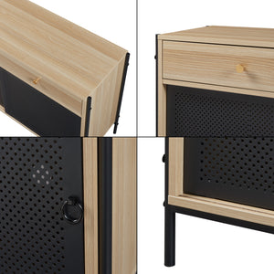 TV-skab Tysnes 120x40x75 cm Eg/Sort [en.casa]