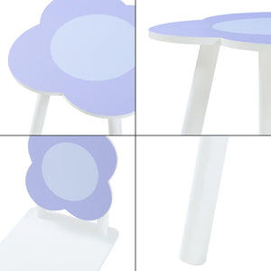 Simrishamn-børnesiddegruppe med blomsterdesign hvid/lilla [en.casa]