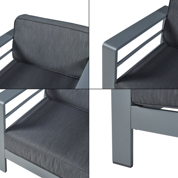 Udendørs lænestolsæt med bord Avise 3 dele Aluminium [casa.pro]