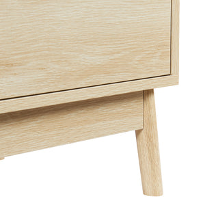 Kommode Landskrona 80x80x40 cm med 3 skuffer i egetræslook [en.casa]
