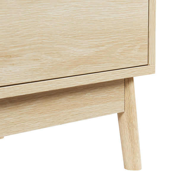 Kommode Landskrona 80x80x40 cm med 3 skuffer i egetræslook [en.casa]
