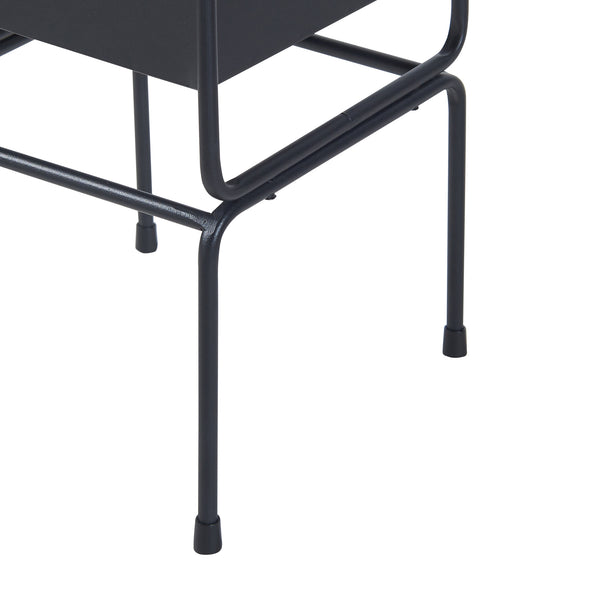 Planteholder Sveio 2 stk. sæt Metal Sort [en.casa]