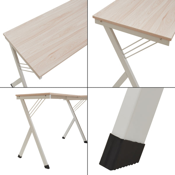 Skrivebord Tarielarg med L-formet pc-stativ 158x120x75 cm eg [en.casa]