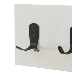 Vægknagerække Vänd med hylde 32x60x14 cm Hvid [en.casa]