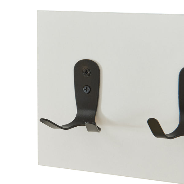 Vægknagerække Vänd med hylde 32x60x14 cm Hvid [en.casa]
