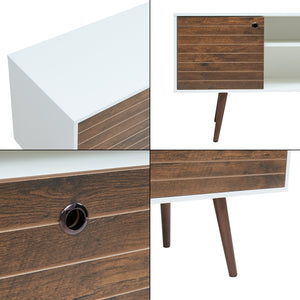 TV-møbel Vare 165x40x66 cm hvid/valnøddetræ [en.casa]