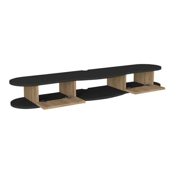 Hængende tv-lavtavle Nyskiri 150x35x19 cm antracit/eg-look [en.casa]